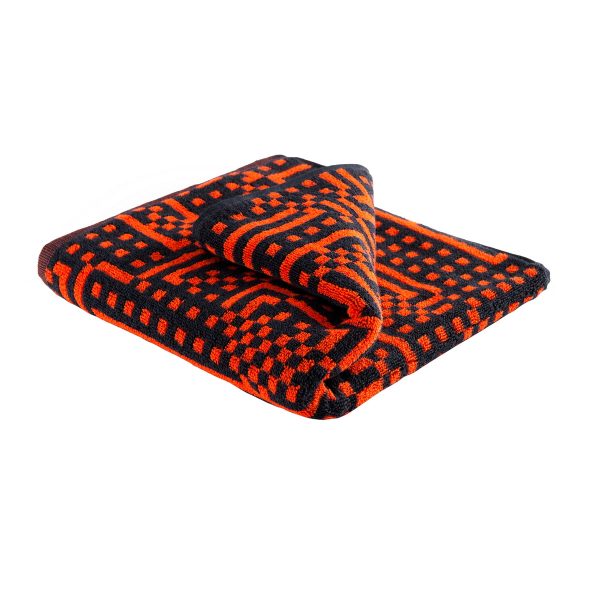 Zuzunaga - Route Black and Red / Orange Handtuch Zuzunaga - Route Black and Red / Orange Handtuch