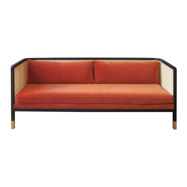 red edition - Wicker Sofa Velvet 210