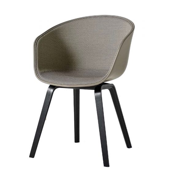 About A Chair AAC22 Spiegelpolster Stuhl gebeizt schwarz khaki About A Chair AAC22 Spiegelpolster Stuhl gebeizt schwarz khaki