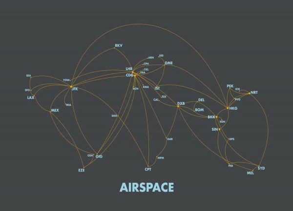 Airspace Map Dark Leinwandbild Airspace Map Dark Leinwandbild