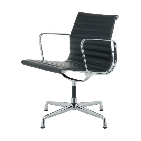 Aluminium Group EA 108 Leder Stuhl mit Kunststoffgleitern Aluminium Group EA 108 Leder Stuhl mit Kunststoffgleitern