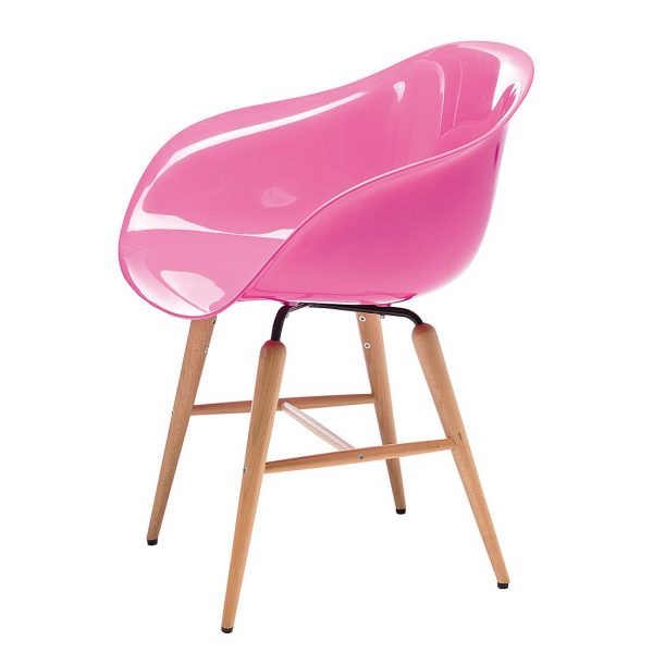 Armlehnenstuhl Forum Wood (4er-Set) - Kunststoff/Buche massiv - Rosa Armlehnenstuhl Forum Wood (4er-Set) - Kunststoff/Buche massiv - Rosa