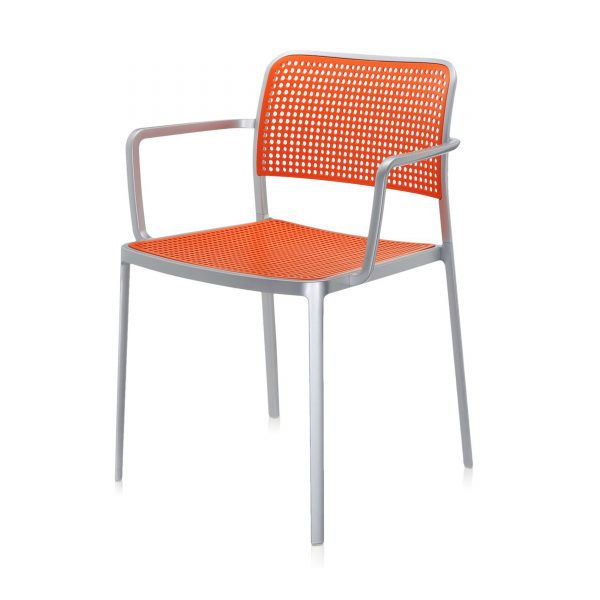 Audrey Shiny Armlehnstuhl poliert orange Audrey Shiny Armlehnstuhl poliert orange