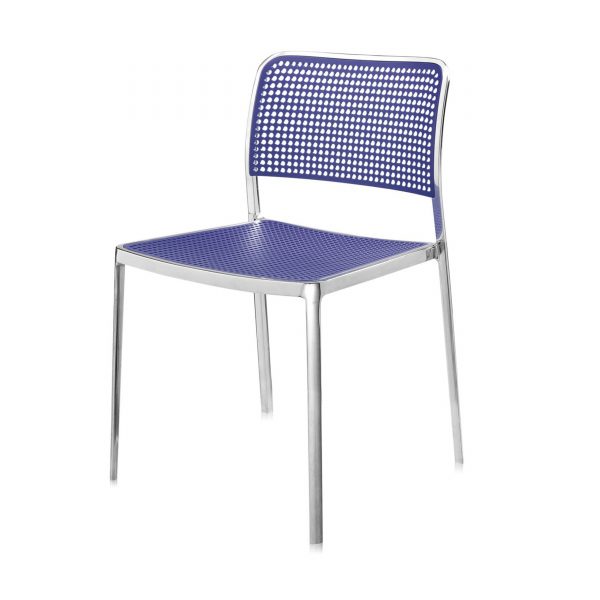 Audrey Shiny Stuhl poliert blau Audrey Shiny Stuhl poliert blau