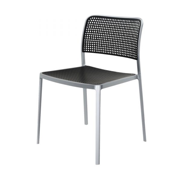 Audrey Stuhl lackiert alu/schwarz Audrey Stuhl lackiert alu/schwarz