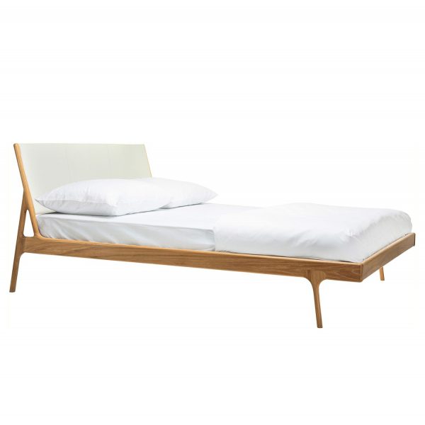 Bett Fawn I - Eiche massiv - 160 x 200cm - Eiche - Echtleder Tupi Creme Bett Fawn I - Eiche massiv - 160 x 200cm - Eiche - Echtleder Tupi Creme