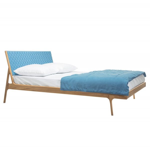 Bett Fawn II - Eiche massiv - 180 x 200cm - Eiche - Eisblau Bett Fawn II - Eiche massiv - 180 x 200cm - Eiche - Eisblau