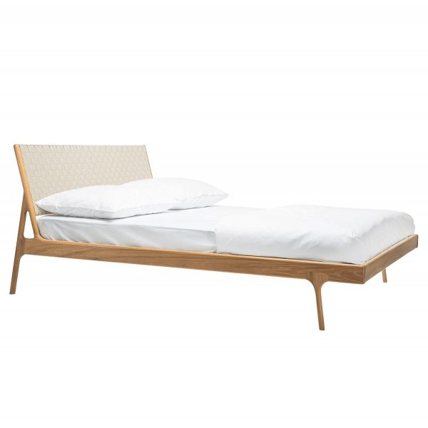 Bett Fawn II - Eiche massiv - 180 x 200cm - Eiche - Weiß Bett Fawn II - Eiche massiv - 180 x 200cm - Eiche - Weiß