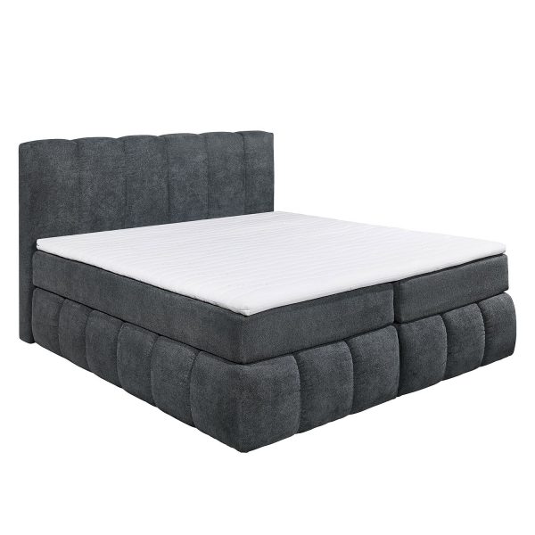 Boxspringbett Arville Microvelours (inkl. Topper) - Anthrazit Boxspringbett Arville Microvelours (inkl. Topper) - Anthrazit