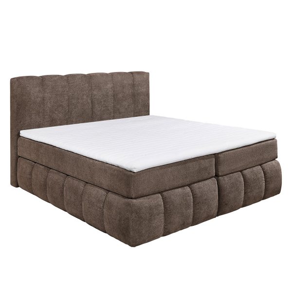 Boxspringbett Arville Microvelours (inkl. Topper) - Braun Boxspringbett Arville Microvelours (inkl. Topper) - Braun