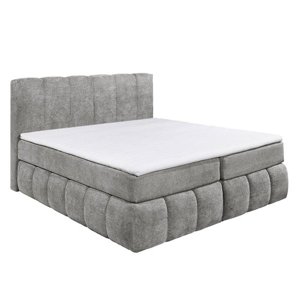 Boxspringbett Arville Microvelours (inkl. Topper) - Hellgrau Boxspringbett Arville Microvelours (inkl. Topper) - Hellgrau