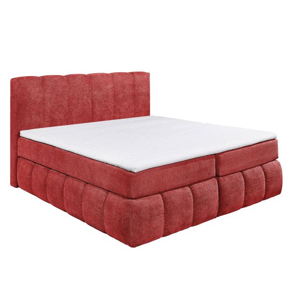 Boxspringbett Arville Microvelours (inkl. Topper) - Rot Boxspringbett Arville Microvelours (inkl. Topper) - Rot