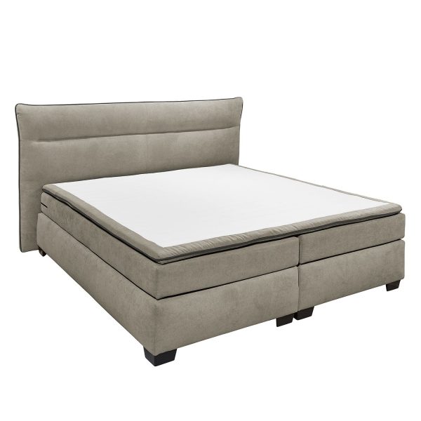 Boxspringbett Dadin (inkl. Topper) - Webstoff - Sandgrau - 180 x 200cm - Kaltschaumtopper Boxspringbett Dadin (inkl. Topper) - Webstoff - Sandgrau - 180 x 200cm - Kaltschaumtopper