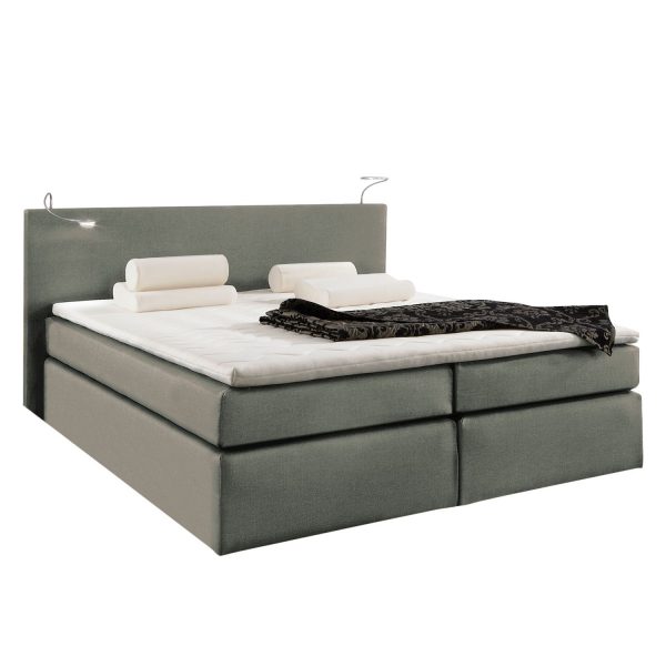 Boxspringbett Japura - inklusive Topper - Webstoff - 160 x 200cm - Dunkelgrau Boxspringbett Japura - inklusive Topper - Webstoff - 160 x 200cm - Dunkelgrau
