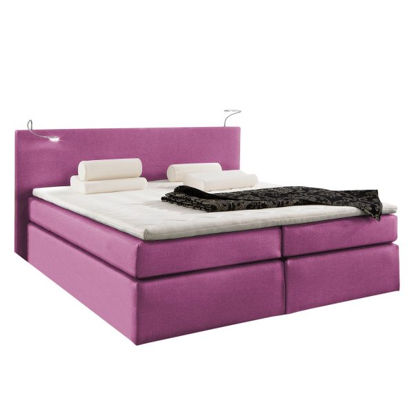 Boxspringbett Japura - inklusive Topper - Webstoff - 160 x 200cm - Fuchsia Boxspringbett Japura - inklusive Topper - Webstoff - 160 x 200cm - Fuchsia