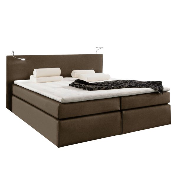 Boxspringbett Japura - inklusive Topper - Webstoff - 160 x 200cm - Mokka Boxspringbett Japura - inklusive Topper - Webstoff - 160 x 200cm - Mokka