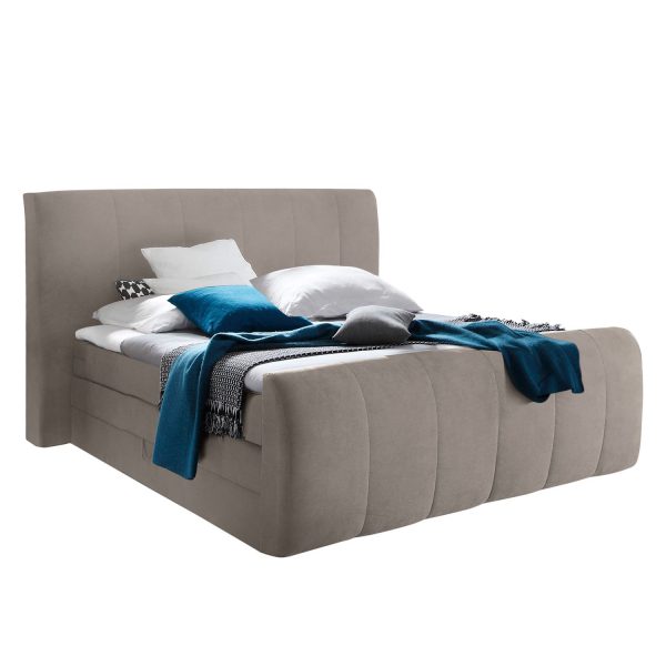 Boxspringbett Kasai (inkl. Bettkasten) - inklusive Topper - Microfaser - Hellbraun Boxspringbett Kasai (inkl. Bettkasten) - inklusive Topper - Microfaser - Hellbraun
