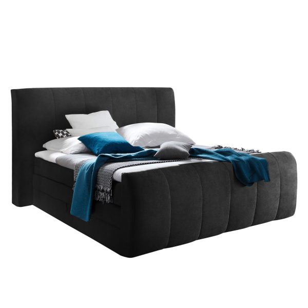 Boxspringbett Kasai (inkl. Bettkasten) - inklusive Topper - Microfaser - Schwarz Boxspringbett Kasai (inkl. Bettkasten) - inklusive Topper - Microfaser - Schwarz