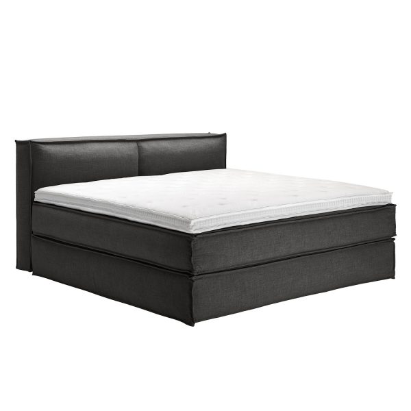 Boxspringbett Kinx - Webstoff - Anthrazit - 100 cm - 200 x 200 cm Boxspringbett Kinx - Webstoff - Anthrazit - 100 cm - 200 x 200 cm