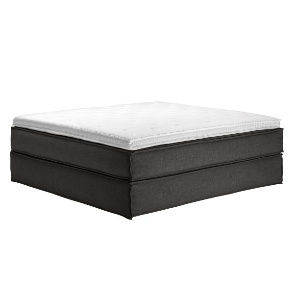 Boxspringbett Kinx - Webstoff - Anthrazit - Ohne - 200 x 220 cm Boxspringbett Kinx - Webstoff - Anthrazit - Ohne - 200 x 220 cm
