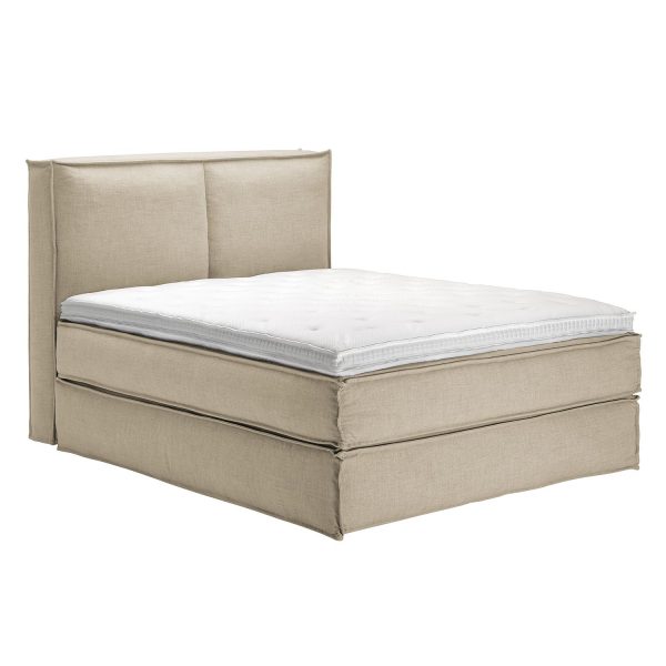 Boxspringbett Kinx - Webstoff - Beige - 130 cm - 160 x 220 cm Boxspringbett Kinx - Webstoff - Beige - 130 cm - 160 x 220 cm