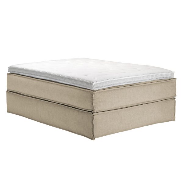 Boxspringbett Kinx - Webstoff - Beige - Ohne - 140 x 220 cm Boxspringbett Kinx - Webstoff - Beige - Ohne - 140 x 220 cm