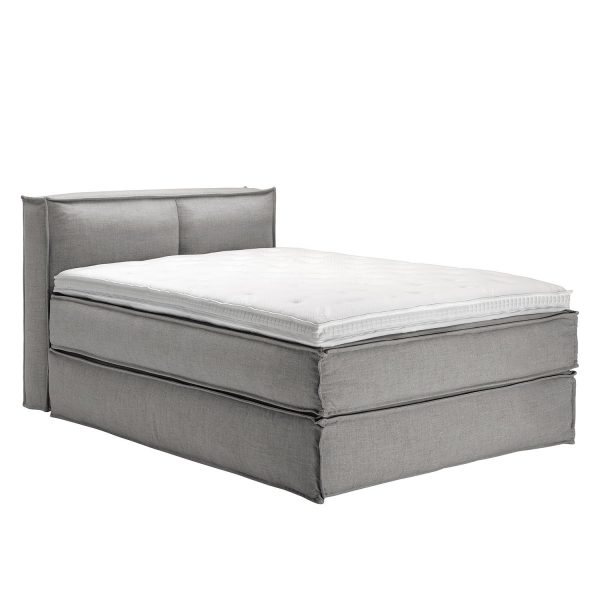 Boxspringbett Kinx - Webstoff - Grau - 100 cm - 140 x 220 cm Boxspringbett Kinx - Webstoff - Grau - 100 cm - 140 x 220 cm