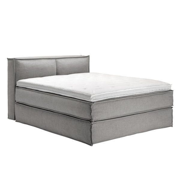 Boxspringbett Kinx - Webstoff - Grau - 100 cm - 160 x 220 cm Boxspringbett Kinx - Webstoff - Grau - 100 cm - 160 x 220 cm