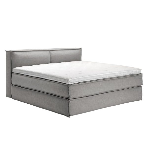 Boxspringbett Kinx - Webstoff - Grau - 100 cm - 200 x 220 cm Boxspringbett Kinx - Webstoff - Grau - 100 cm - 200 x 220 cm