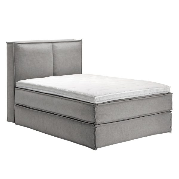 Boxspringbett Kinx - Webstoff - Grau - 130 cm - 140 x 220 cm Boxspringbett Kinx - Webstoff - Grau - 130 cm - 140 x 220 cm
