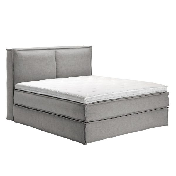 Boxspringbett Kinx - Webstoff - Grau - 130 cm - 180 x 220 cm Boxspringbett Kinx - Webstoff - Grau - 130 cm - 180 x 220 cm