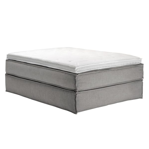 Boxspringbett Kinx - Webstoff - Grau - Ohne - 140 x 220 cm Boxspringbett Kinx - Webstoff - Grau - Ohne - 140 x 220 cm