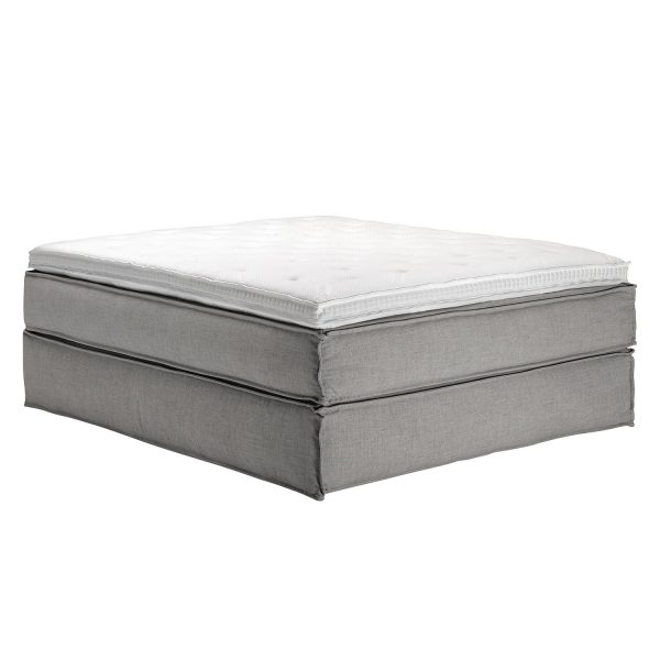 Boxspringbett Kinx - Webstoff - Grau - Ohne - 160 x 220 cm Boxspringbett Kinx - Webstoff - Grau - Ohne - 160 x 220 cm