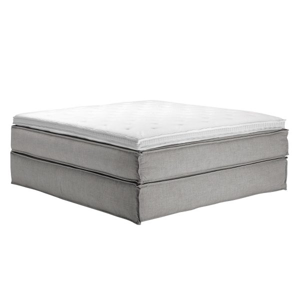 Boxspringbett Kinx - Webstoff - Grau - Ohne - 180 x 220 cm Boxspringbett Kinx - Webstoff - Grau - Ohne - 180 x 220 cm