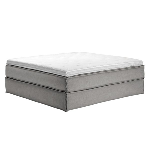 Boxspringbett Kinx - Webstoff - Grau - Ohne - 200 x 220 cm Boxspringbett Kinx - Webstoff - Grau - Ohne - 200 x 220 cm