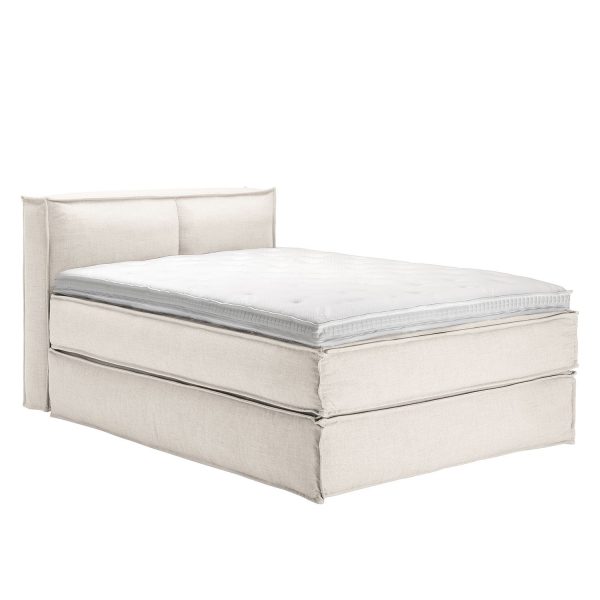 Boxspringbett Kinx - Webstoff - Weiß - 100 cm - 140 x 220 cm Boxspringbett Kinx - Webstoff - Weiß - 100 cm - 140 x 220 cm