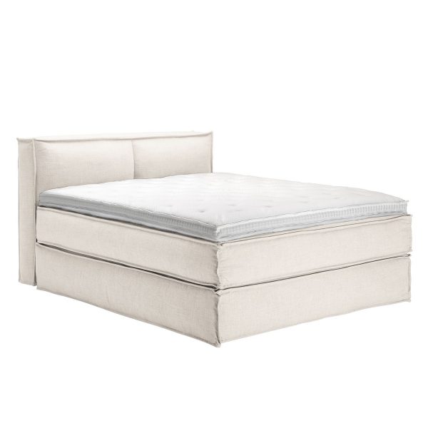 Boxspringbett Kinx - Webstoff - Weiß - 100 cm - 160 x 220 cm Boxspringbett Kinx - Webstoff - Weiß - 100 cm - 160 x 220 cm