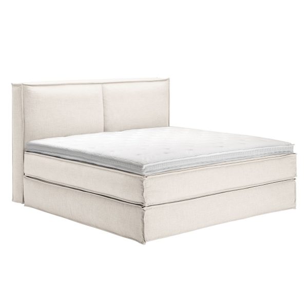 Boxspringbett Kinx - Webstoff - Weiß - 130 cm - 200 x 220 cm Boxspringbett Kinx - Webstoff - Weiß - 130 cm - 200 x 220 cm
