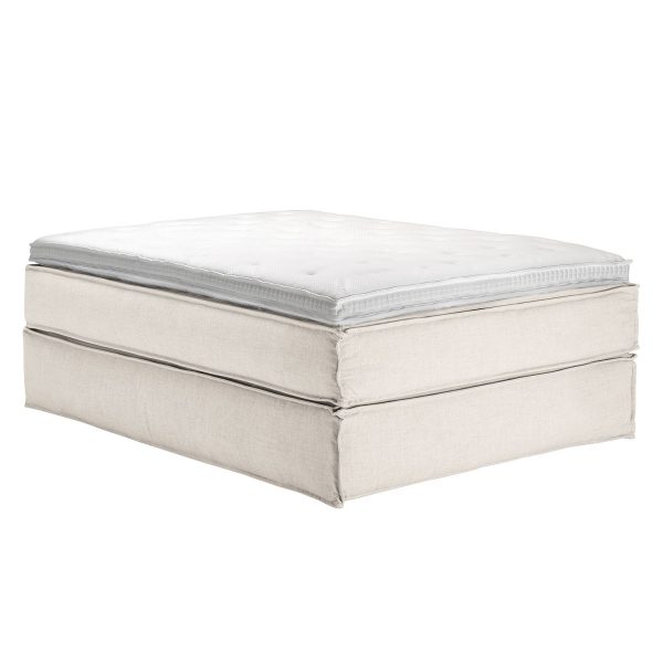 Boxspringbett Kinx - Webstoff - Weiß - Ohne - 140 x 220 cm Boxspringbett Kinx - Webstoff - Weiß - Ohne - 140 x 220 cm