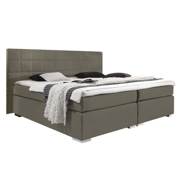 Boxspringbett Ledmore - inklusive Topper - Webstoff - 180 x 200cm - Mittelbraun Boxspringbett Ledmore - inklusive Topper - Webstoff - 180 x 200cm - Mittelbraun