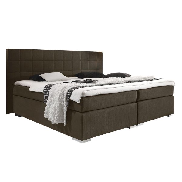 Boxspringbett Ledmore - inklusive Topper - Webstoff - 180 x 200cm - Mokka Boxspringbett Ledmore - inklusive Topper - Webstoff - 180 x 200cm - Mokka