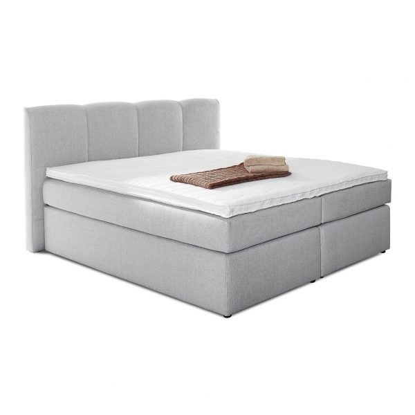 Boxspringbett Mid West - inklusive Topper - Strukturstoff - 180 x 200cm - Grau Boxspringbett Mid West - inklusive Topper - Strukturstoff - 180 x 200cm - Grau