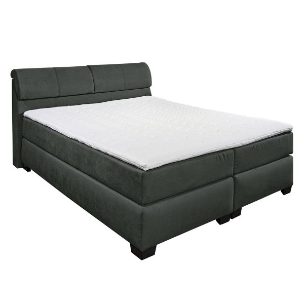 Boxspringbett Stamford (inklusive Topper) - Microvelours - Anthrazit Boxspringbett Stamford (inklusive Topper) - Microvelours - Anthrazit