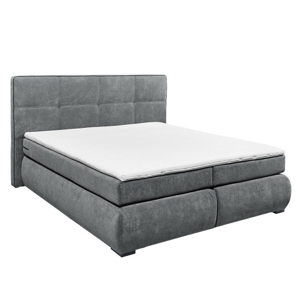 Boxspringbett Surribas - inkl. Bettkasten & Topper - Webstoff - Kaltschaumtopper - Taubengrau Boxspringbett Surribas - inkl. Bettkasten & Topper - Webstoff - Kaltschaumtopper - Taubengrau