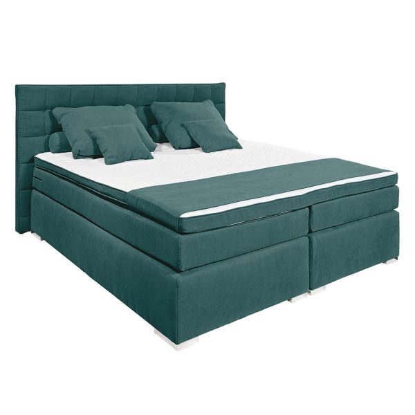 Boxspringbett Welham I (inklusive Topper) - Microvelours - 140 x 200cm - Petrol Boxspringbett Welham I (inklusive Topper) - Microvelours - 140 x 200cm - Petrol