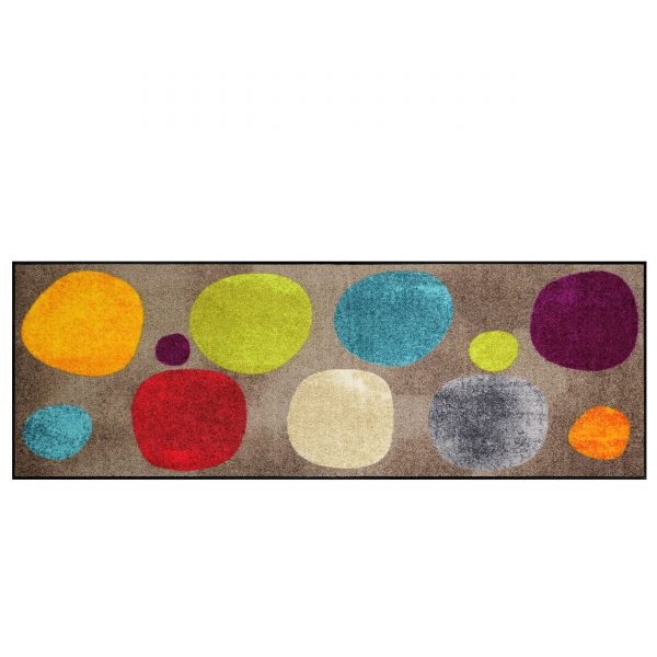 Broken Dots Sauberlaufmatte und Badteppich 180x60 braun-bunt Broken Dots Sauberlaufmatte und Badteppich 180x60 braun-bunt