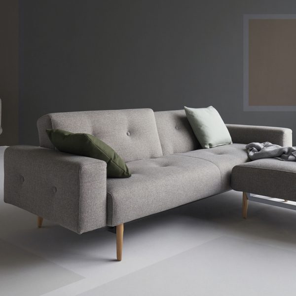 Buri Klappsofa mit Armlehne grau Buri Klappsofa mit Armlehne grau
