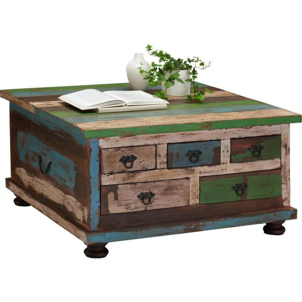 CARRYHOME COUCHTISCH Mangoholz teilmassiv quadratisch Mehrfarbig CARRYHOME COUCHTISCH Mangoholz teilmassiv quadratisch Mehrfarbig