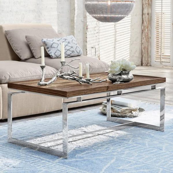 Couchtisch Shelton braun/silber H/B/T ca. 45/60/120 cm Couchtisch Shelton braun/silber H/B/T ca. 45/60/120 cm