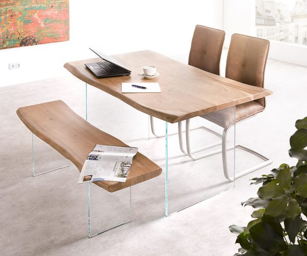 DELIFE Baumtisch Live-Edge 140x90 Akazie Natur Platte 3,5 cm Glasbeine, Esstische, Baumkantenmöbel, Massivholzmöbel, Massivholz, Baumkante, Wolf Live Edge DELIFE Baumtisch Live-Edge 140x90 Akazie Natur Platte 3,5 cm Glasbeine, Esstische, Baumkantenmöbel, Massivholzmöbel, Massivholz, Baumkante, Wolf Live Edge